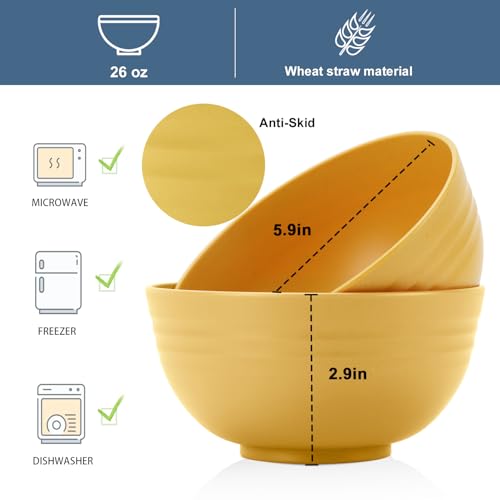 Wheat Straw Bowl Set of 8