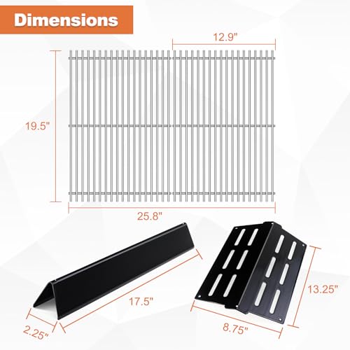 Genesis 300 Grill Parts Stainless Steel Grill Grates 7620 Porcelain Flavorizer Bars for Weber Genesis E310 E320 E330 S330 EP