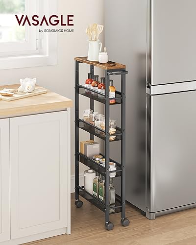 5 Tier Slim Rolling Storage cart with Wheels