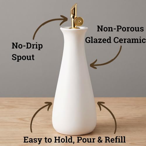 Ceramic Olive Oil Dispenser with Self