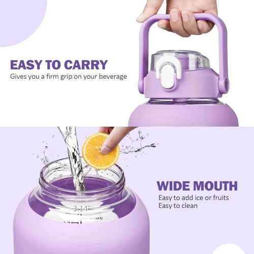 84oz Glass Water Bottle with Straw