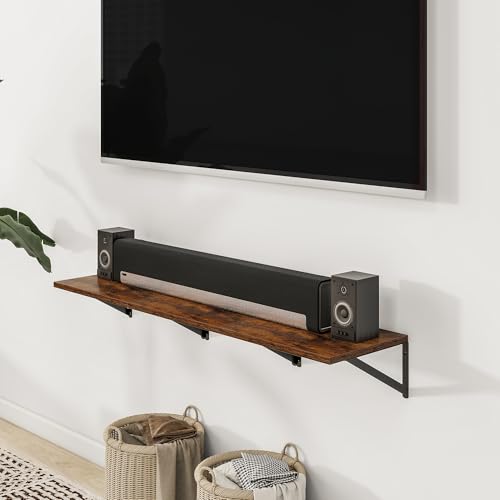 24W x 12D Deep Floating Shelves Set of 3 Rustic Brown (3 Count)