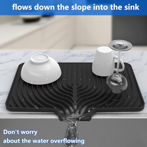 Dish Drying Mat for sink with a bulged edge