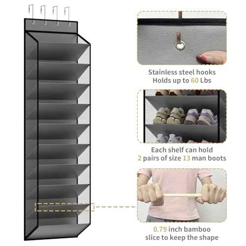 10 Tiers Mesh Over Door Shoe Organizer Storage