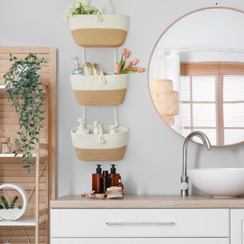 Over the Door Hanging Baskets with Wooden Button (33.12 Ounce)