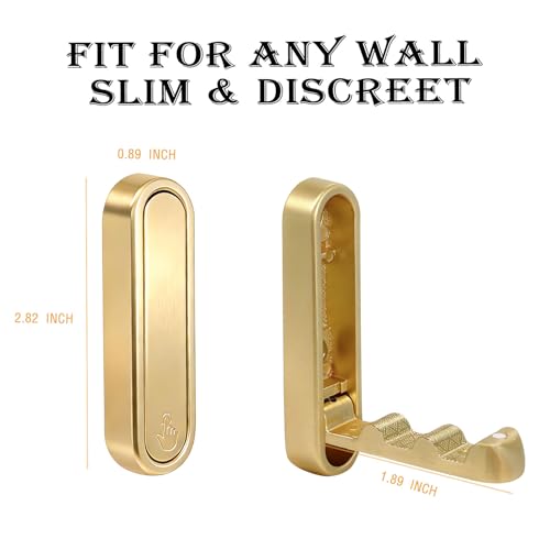 2 Pack Foldable Gold Wall Hooks