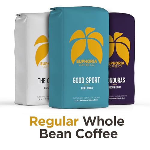 EUPHORIA COFFEE CO. Whole Bean Variety Pack with Good Sport Light Roast (36 Ounce)