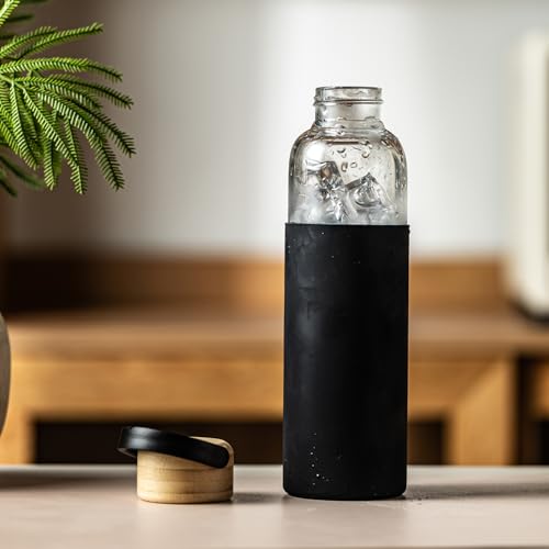 21oz Borosilicate Glass Water Bottles with Silicone Non