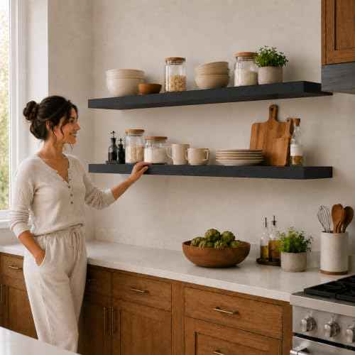 Rusitc Floating Shelves 48 inch Long 8 "deep Set of 2 (2 Count)