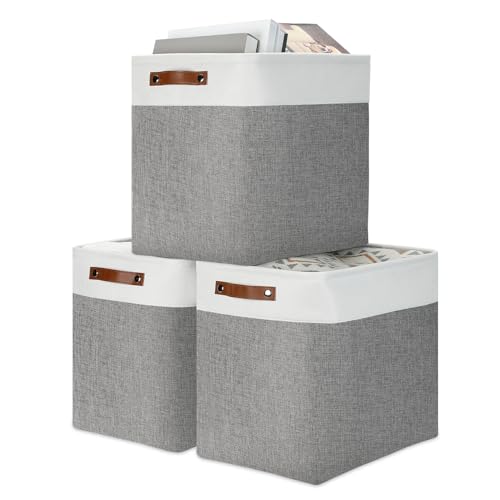 Storage Baskets 17 inch Large Basket for Blanket Living Room (3 Count)