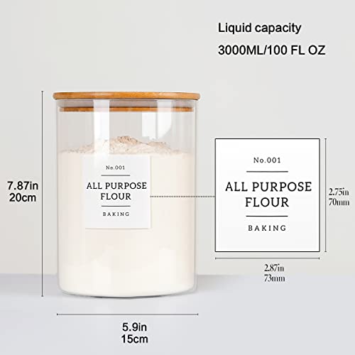 Large Glass Storage Jars With Airtight Bamboo Lid