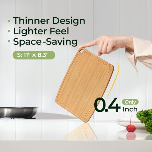 Dishwasher Safe Carbonized Bamboo Wood Cutting Boards for Kitchen with Juice Groove