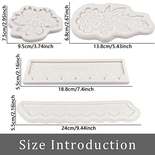 Lace Fondant Molds 4 Pcs