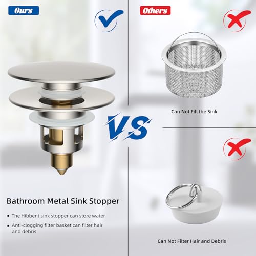 2 Pack All Metal Upgraded Bathroom Sink Stopper (2 Count)