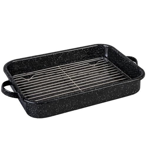 Open Roasting Pan with Flat Rack