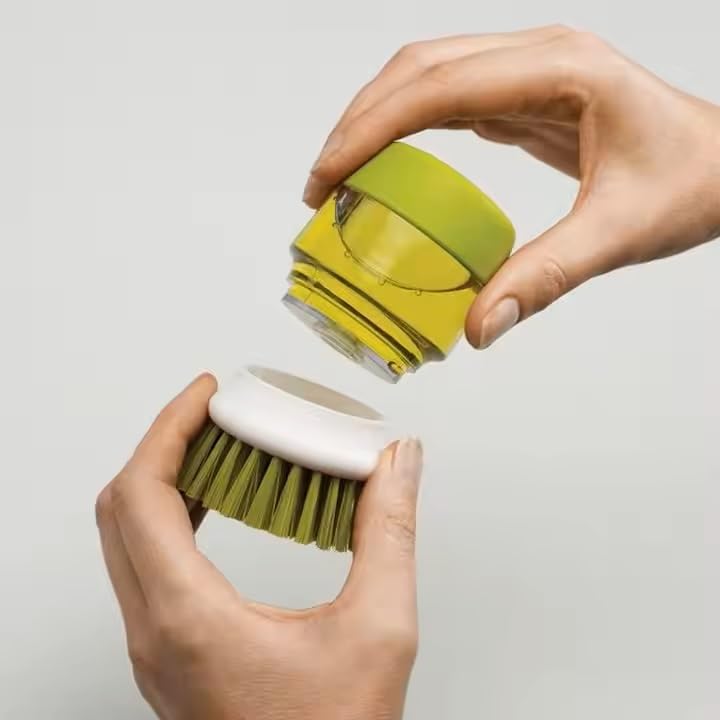 Soap Dispenser Palm Dish Brush with Storage Bracket