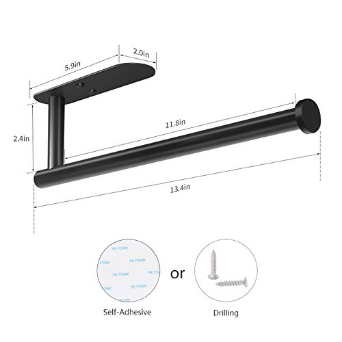 Adhesive Paper Towel Holder Under Cabinet Wall Mount for Kitchen Paper Towel (2 Count)
