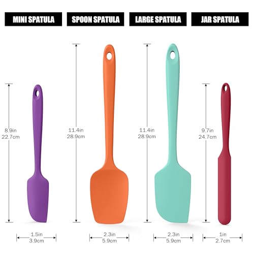 600°F Heat Resistant Silicone Spatula Scrapers (4 Count)