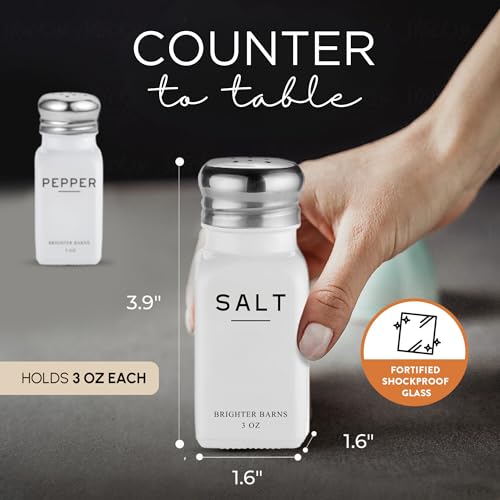 White Salt and Pepper Shakers Set by Brighter Barns (2 Count)