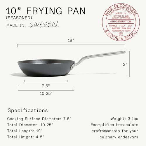 Cookware Seasoned 10" Carbon Steel Frying Pan
