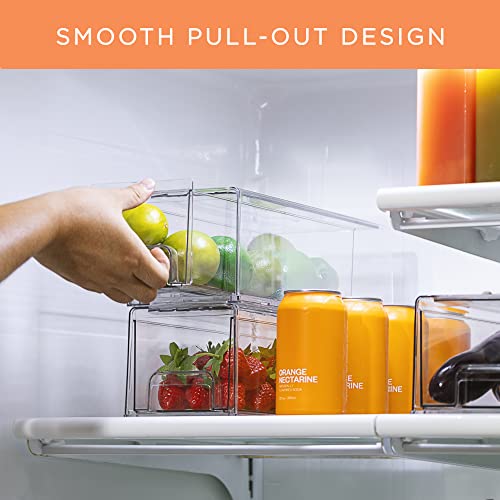 Clear Storage Drawers for Refrigerator & Pantry (4 Count)