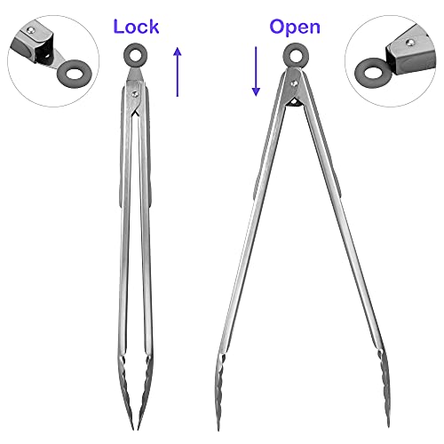 304 Stainless Steel Kitchen Cooking Tongs