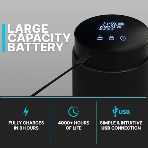 Auto Cure Smart Jar and Vacuum Seal Curing Jar with Built In Hygrometer (33.814 Fl Oz)