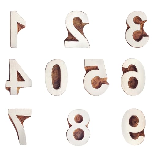 Number Wooden Block Printing Stamps (10 Count)