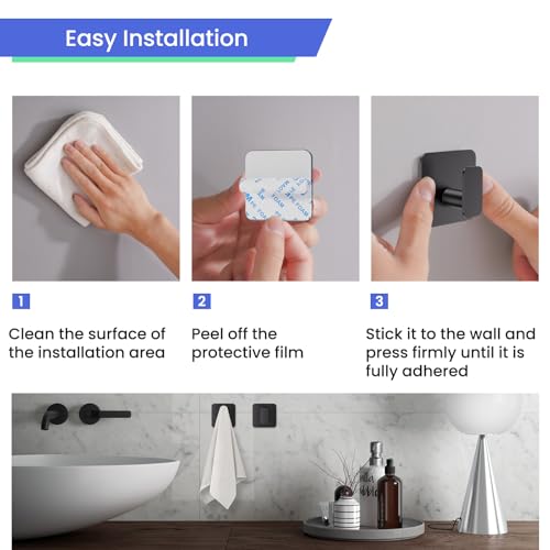 Black Hooks for Hanging Heavy Duty (4 Count)