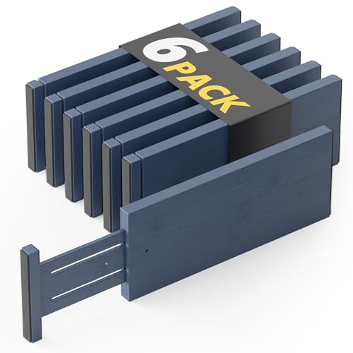 Bamboo Dresser Drawer Dividers 6 Pack (6 Count)