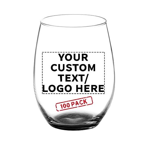 100 ARC Stemless Wine Glasses Set (100 Count)