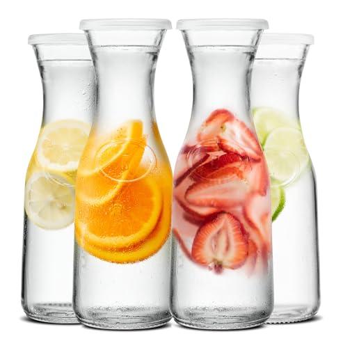 Glass Carafes with Lids (4 Count)