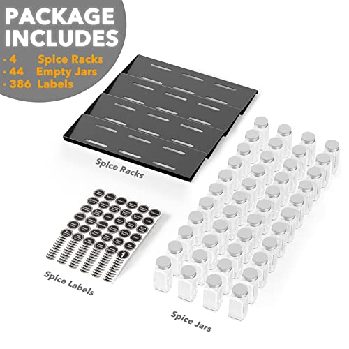 Spice Drawer Organizer with 44 Spice Jars
