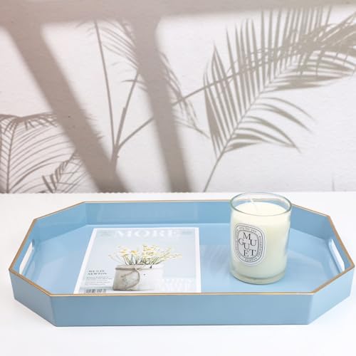 Blue Plastic Serving Tray for Ottoman