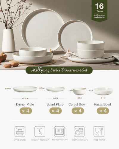 Milkyway 16 Piece Stoneware Dinnerware Set (4 Count)