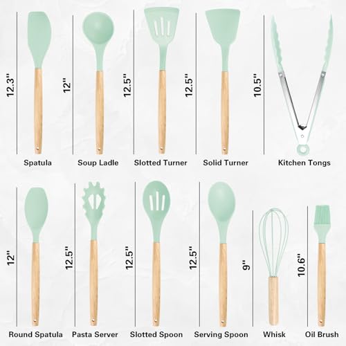 19PCS Green Kitchen Cooking Utensils Set Kitchen Tools Set (19 Count)