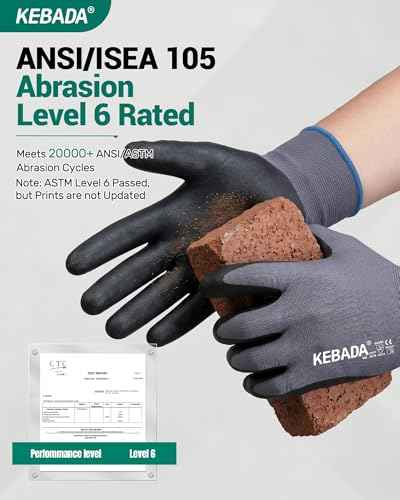 W5 Foam Nitrile Coated Work Gloves for Men Women (60 Count)