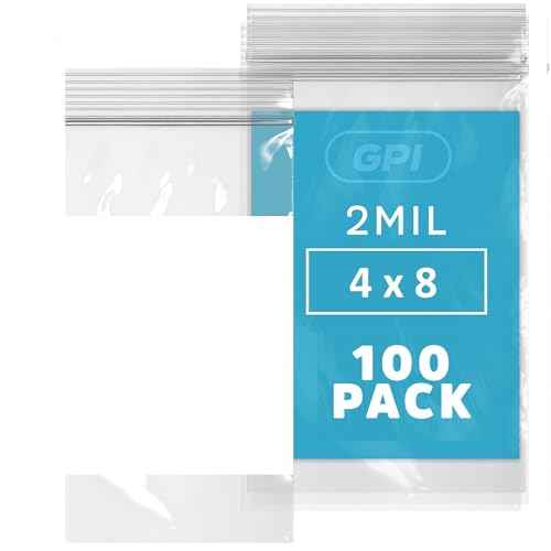 100 Count 4" x 8" Zip Bags