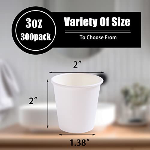 300 Pack 3oz Paper Cups Mini Espresso Cups for Bathroom (300 Count)