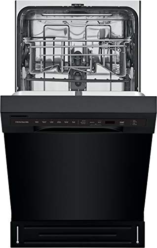 18 in. ADA Compact Front Control Dishwasher in Black with Dual Spray Arms