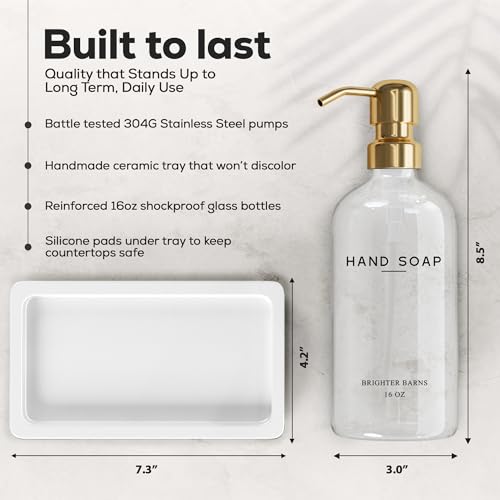 Luxury Glass Soap Dispenser Bathroom Set by Brighter Barns
