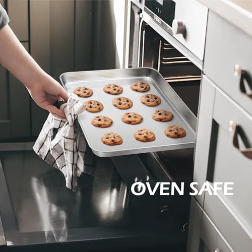 Non Toxic 9x7IN Small Stainless Steel Baking Sheet Pans (2 Count)