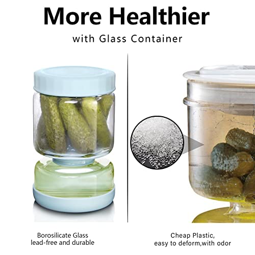Glass Pickle Jar with Strainer Flip (34 Ounce)