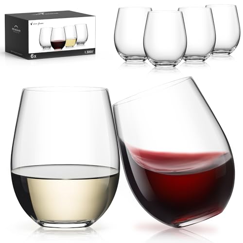 Stemless Wine Glasses Set of 6 (6 Count)