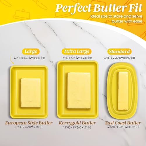 Large Ceramic Butter Dish with Lid for Countertop