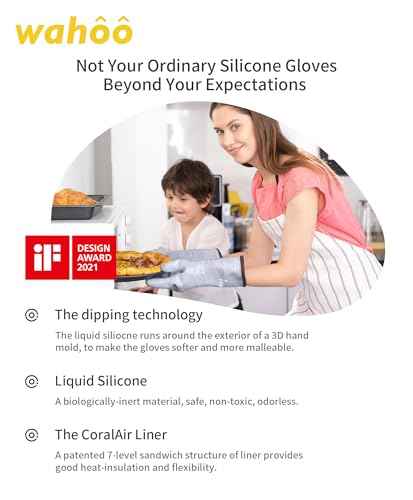 wahoo 12 Inch Liquid Silicone Oven Mitts