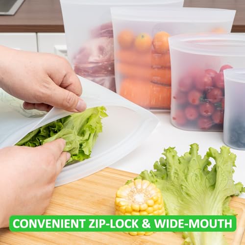 Premium Silicone Reusable Food Bags (10 Count)