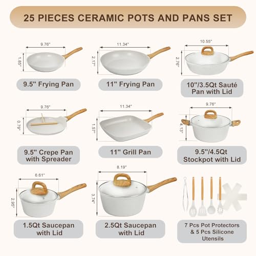 25 Pcs Pots and Pans Set