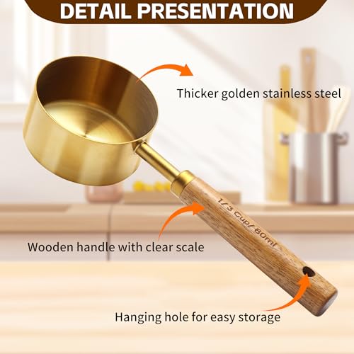 Gold Measuring Cups and Spoons Set