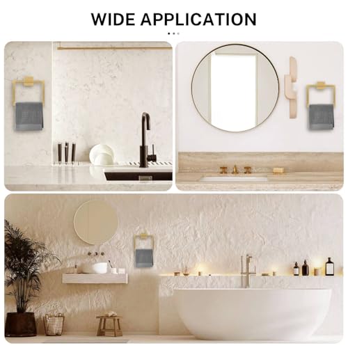2 Piece Brushed Gold Towel Ring